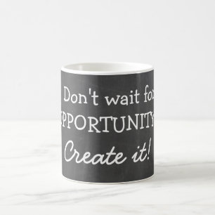 Motivationszitat auf Schultafel Tasse