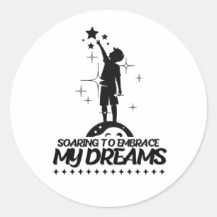 Motivationszitat-Design Runder Aufkleber