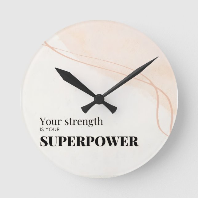 Motivationszitat  runde wanduhr (Vorderseite)