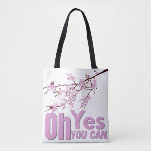 Motivationszitat-Tasche - Florale Zweig-Illustrati