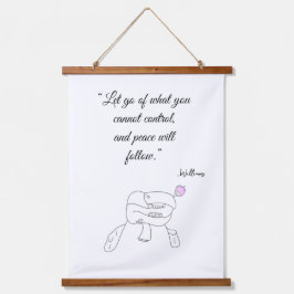 Motivationszitat  wandteppich mit holzrahmen
