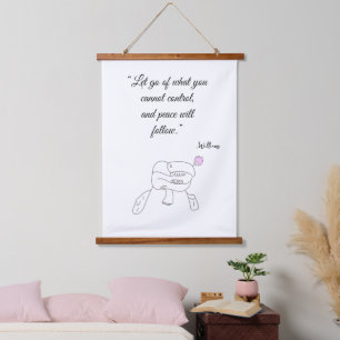 Motivationszitat wandteppich mit holzrahmen