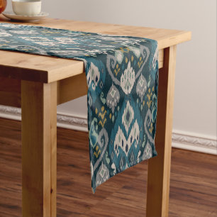 Motive Afrikanischer Boho-Paisley-Blumen-Ikat-Must Kurzer Tischläufer