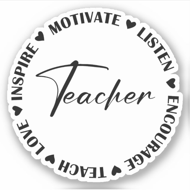 motivieren hören zu lehren Liebe Sticker (Vorderseite)