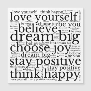 Motivieren von schwarzem Text im WordArt-Muster Magnetkarte