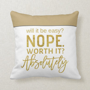 Motivierend Angebot/Goldtypografie Kissen
