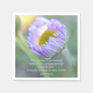 Motivierend Angebot Typografie Floral Macro Foto Serviette