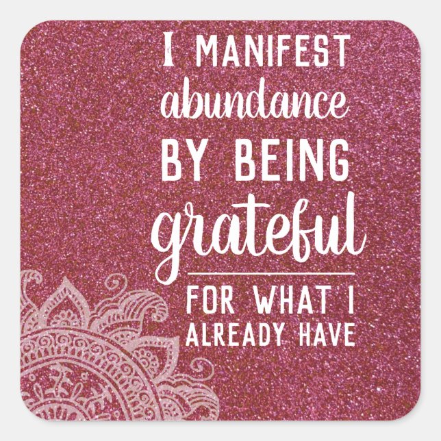 Motivierend Anziehungsgesetz Quadratischer Aufkleber (Vorderseite)