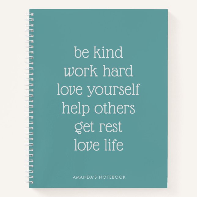 Motivierend Aquamarin-Journal-Notebook Notizbuch (Vorderseite)