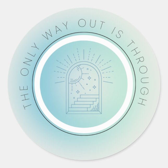 Motivierend Aufkleber, minimalistisch, spirituell. Runder Aufkleber (Vorderseite)