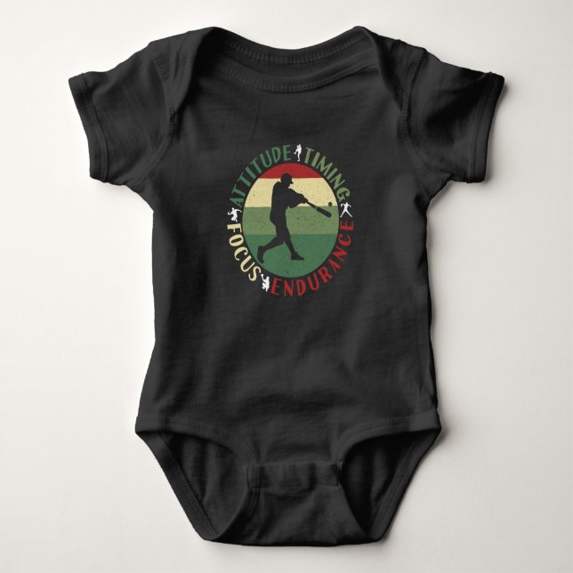 Motivierend Baseball-Teamwerte Baby Strampler (Vorderseite)