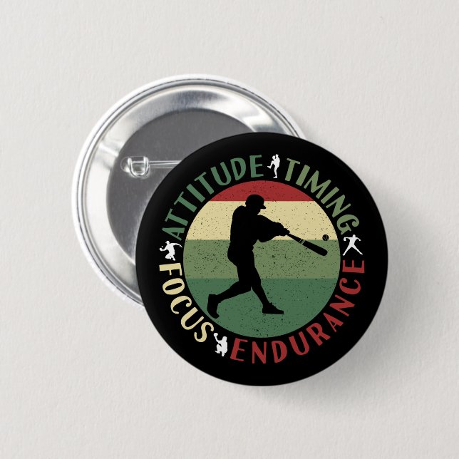 Motivierend Baseball-Teamwerte Button (Vorne & Hinten)