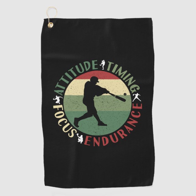 Motivierend Baseball-Teamwerte Golfhandtuch (Vorderseite)