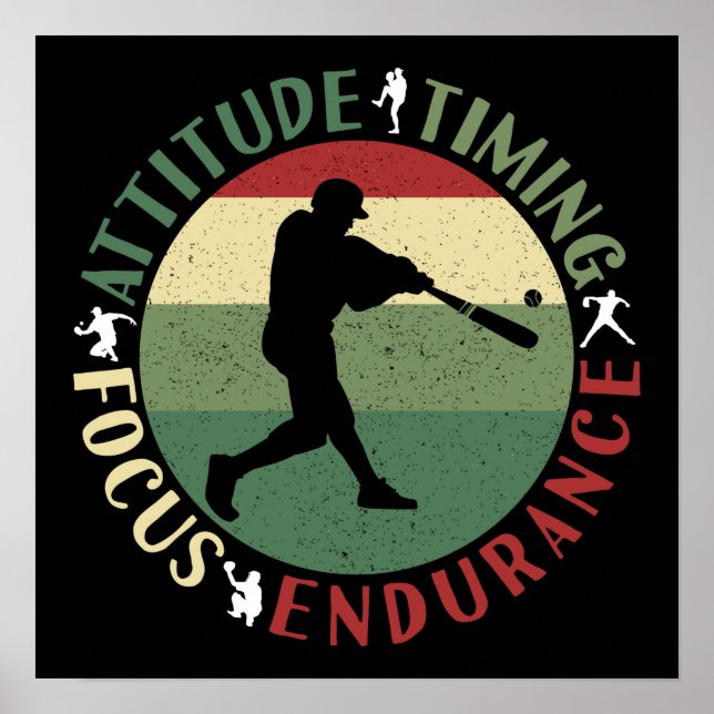 Motivierend Baseball-Teamwerte Poster (Vorne)