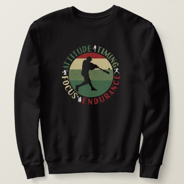 Motivierend Baseball-Teamwerte Sweatshirt (Design vorne)