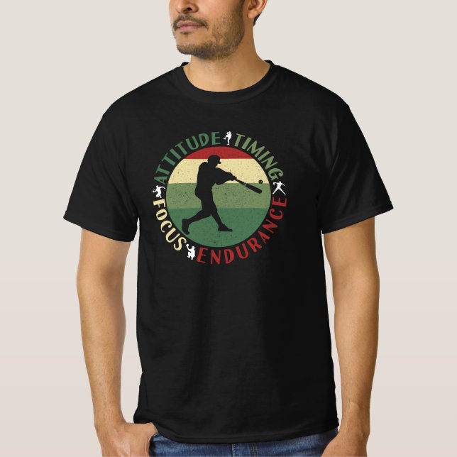 Motivierend Baseball-Teamwerte T-Shirt (Vorderseite)