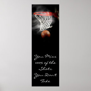 Motivierend Basketballtür Poster