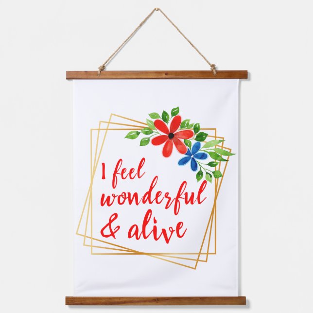 motivierend Bejahungen für die Liebe und das Leben Wandteppich Mit Holzrahmen (Vorderseite)