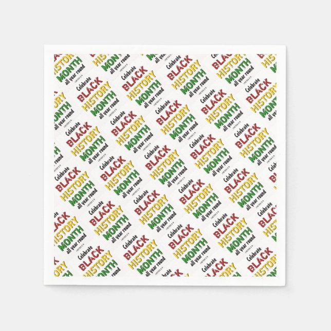 MOTIVIEREND BHM-Papier aus DER BLACK-GESCHICHTE Serviette (Vorderseite)