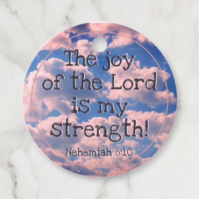 Motivierend Bibel Verse Pastellrosa Wolken Geschenkanhänger (Vorderseite)