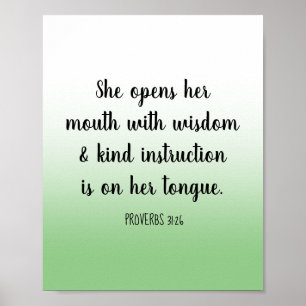 Motivierend Bibel Verse Sage Green Ombre Poster