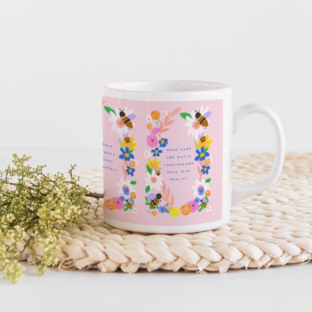 Motivierend Bienen mit 3 inspirierenden Quotes Cof Kaffeetasse (Von Creator hochgeladen)