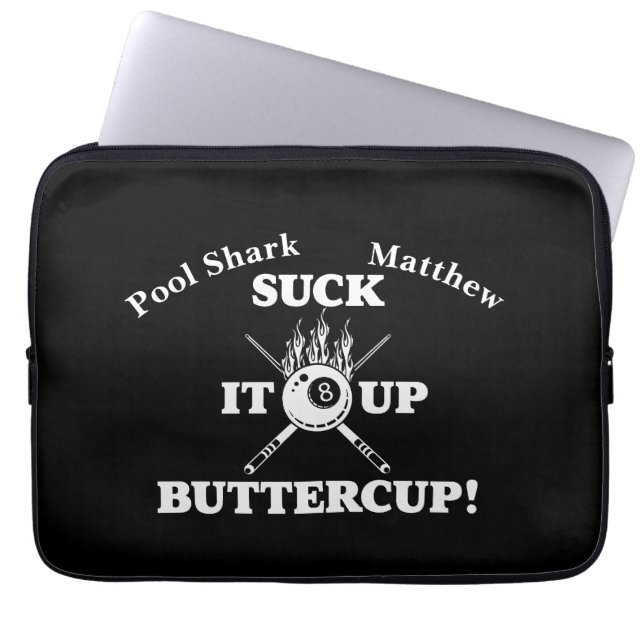 Motivierend Billardkarte mit fett gestaltetem Desi Laptopschutzhülle (Vorderseite)