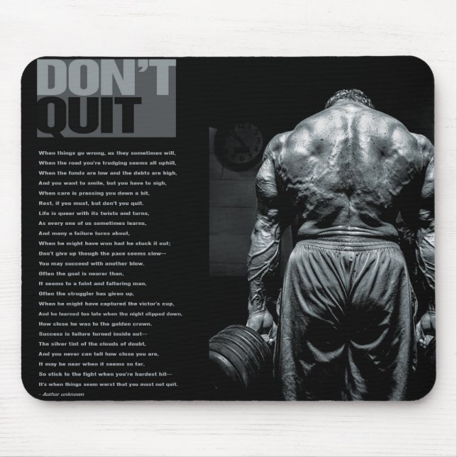 Motivierend Bodybuilding Mousepad (Vorne)