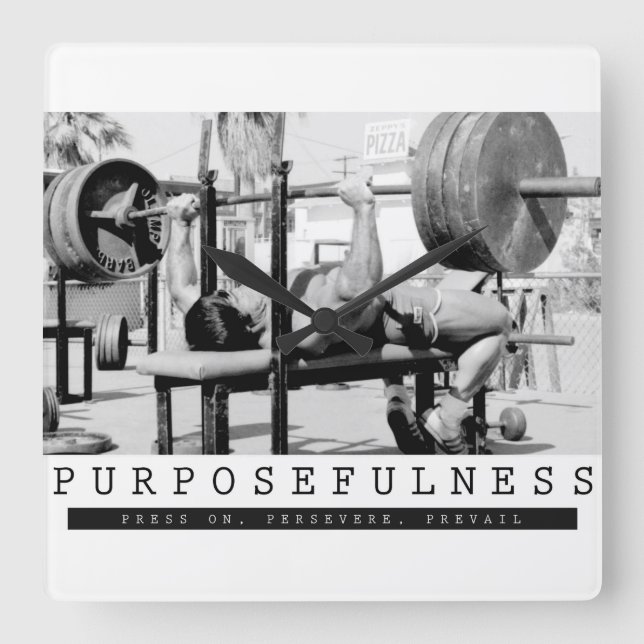 Motivierend Bodybuilding Quadratische Wanduhr (Vorderseite)