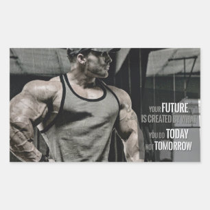 Motivierend Bodybuilding Rechteckiger Aufkleber