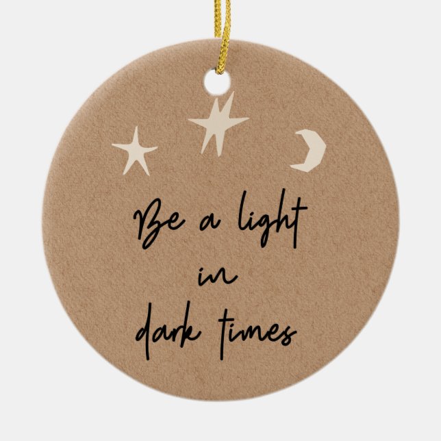 Motivierend Boho Stars Moon Kleine Geschenk Keramik Ornament (Vorne)