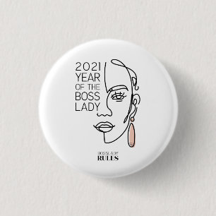 Motivierend Boss Lady Line Art Typografie Button