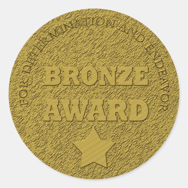 Motivierend "Bronze-Preis" für Lehrer Runder Aufkleber (Vorderseite)