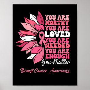 Motivierend Brustkrebsbewusstsein Sonnenblume Wom Poster