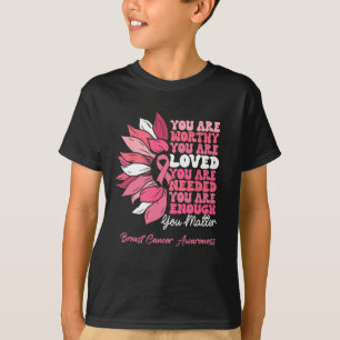 Motivierend Brustkrebsbewusstsein Sonnenblume Wom T-Shirt