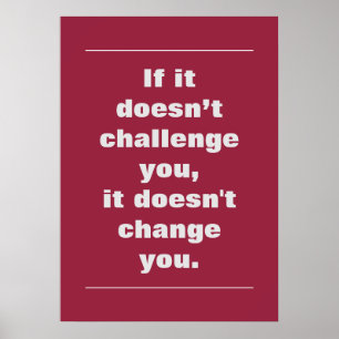 Motivierend Challenge Quote AZ Kardinal Red Poster