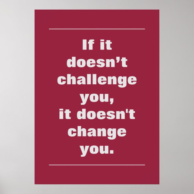 Motivierend Challenge Quote AZ Kardinal Red Poster (Vorne)
