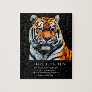 Motivierend Chancen Sprichwort Zitat Tiger Puzzle