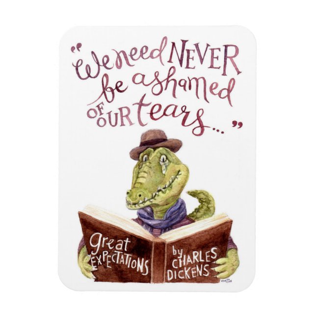 Motivierend Charles Dickens Zitat Watercolor Croc Magnet (Vertikal)