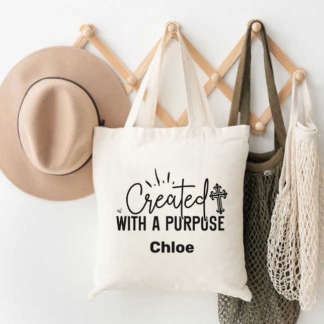 Motivierend Christlich Tragetasche (Created With A Purpose Motivational Christian Tote Bag)