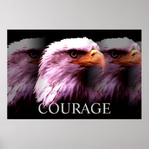 Motivierend Courage American Bald Eagle Poster