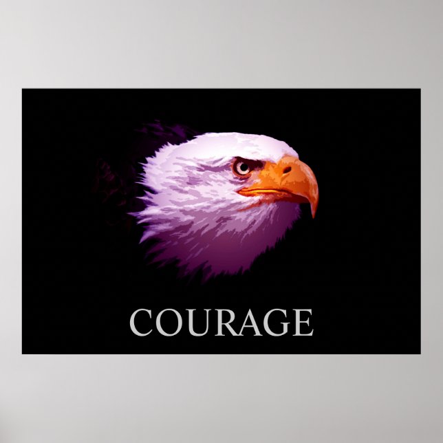 Motivierend Courage American Bald Eagle Poster (Vorne)