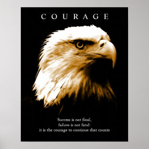 Motivierend Courage Bald American Eagle Poster