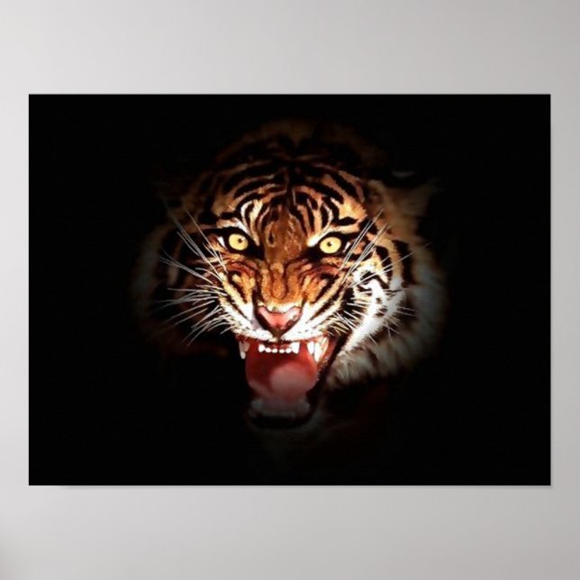 Motivierend Courage Roaring Tiger Poster (Vorne)