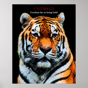Motivierend Courage Tiger Poster