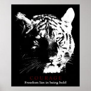 Motivierend Courage Tiger Poster