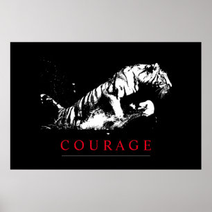 Motivierend Courage Tiger Poster