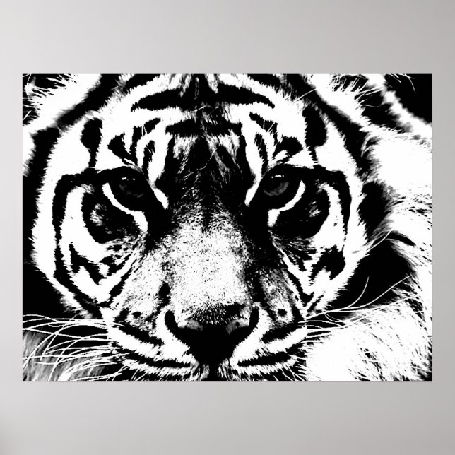 Motivierend Courage Tiger Poster Print (Vorne)