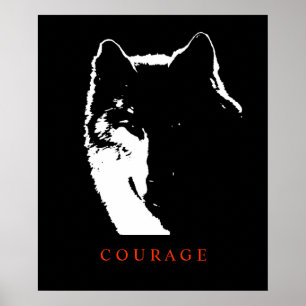 Motivierend Courage Wolf Pop Kunstgewerbe Print Poster