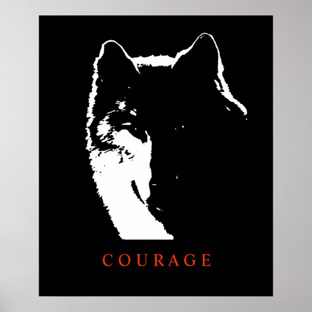 Motivierend Courage Wolf Pop Kunstgewerbe Print Poster (Vorne)